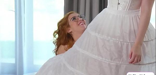  Bride asslicked by fiancees big tits sis